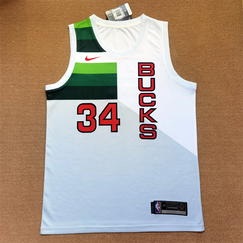 Men Milwaukee Bucks #34 Giannis Antetokounmpo White Nike 2025 NBA Jersey->milwaukee bucks->NBA Jersey